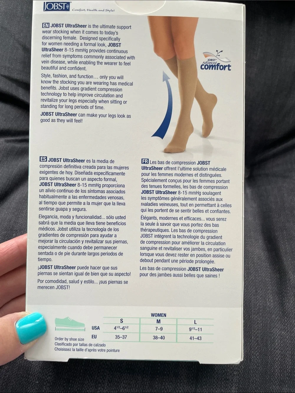 JOBST UltraSheer Support Knee High Compression Stockings – Silky Beige 8–15 mmHg